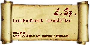 Leidenfrost Szemőke névjegykártya